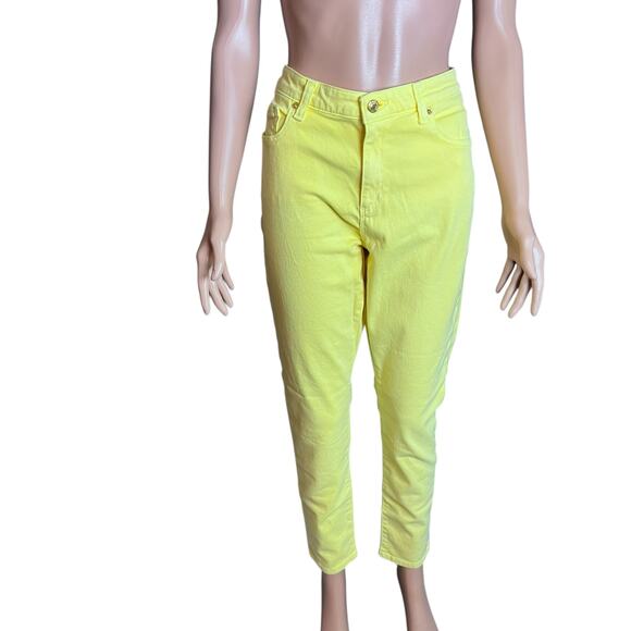 Michael Kors Izzy Skinny Jeans Yellow 12 Preppy Western Festival Coastal Cowgirl - Picture 1 of 7